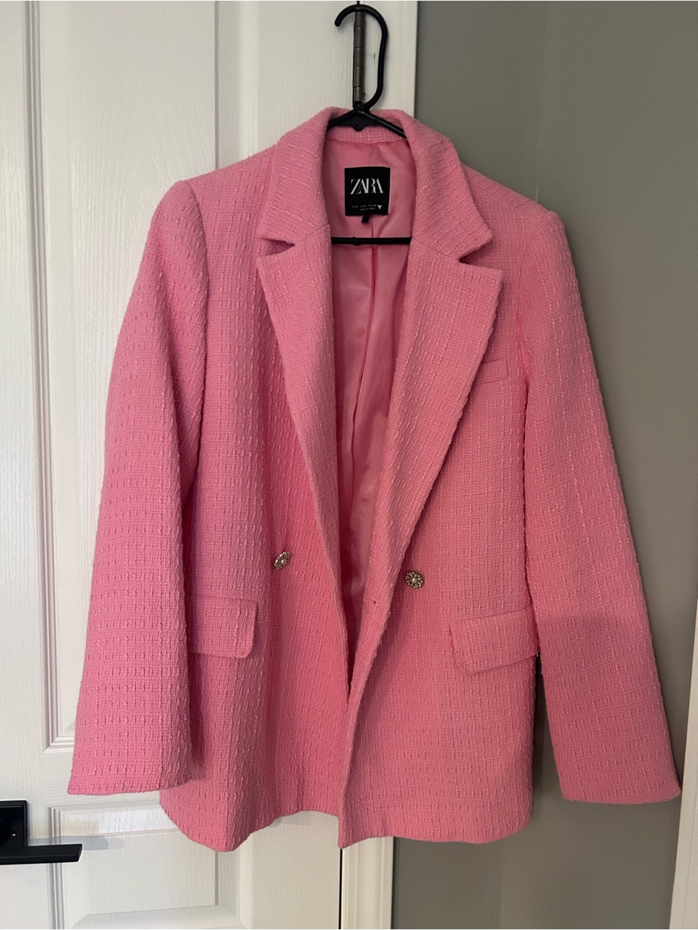 ZARA Pink tweed Blazer with matching skirt